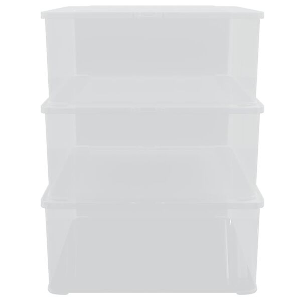 vidaXL Bo&icirc;tes de rangement en plastique 3 pcs 25 L empilables