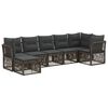 vidaXL Ensemble de canap&eacute; de jardin 7 pc 7 place Gris polyrotin