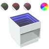 vidaXL Table basse avec LED infini blanc 50x50x50 cm