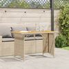 vidaXL Table de jardin avec dessus en bois noir 110x68x70 cm rotin