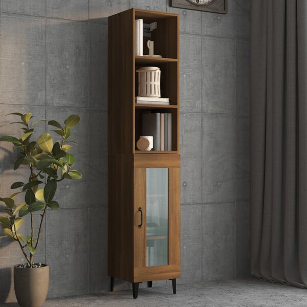 vidaXL Armoire murale ch&ecirc;ne marron 34,5x32,5x90 cm bois d'ing&eacute;nierie