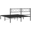 vidaXL Cadre de lit métal sans matelas avec tête de lit noir 120x200cm