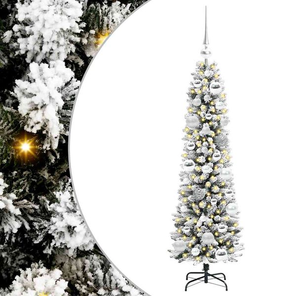 vidaXL Sapin de No&euml;l artificiel Blanc 120 cm PVC, m&eacute;tal et plastique