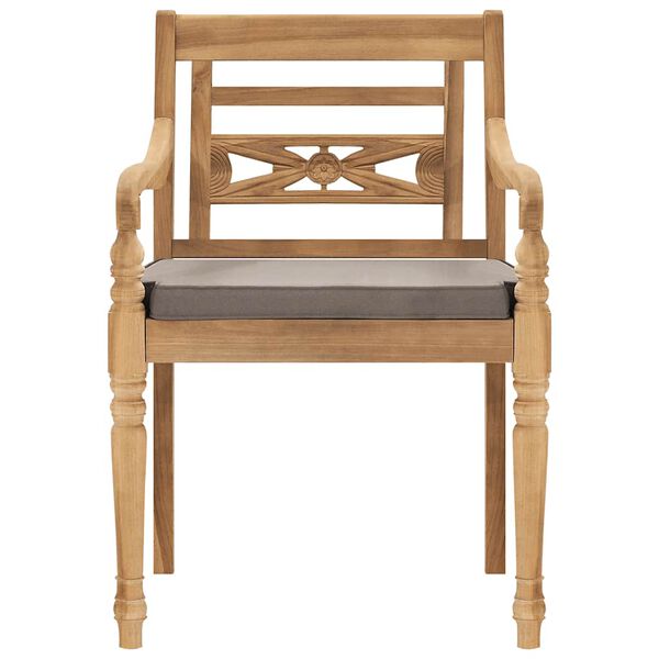 vidaXL Ensemble &agrave; manger de jardin avec coussins gris fonc&eacute; 5 pcs