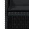 vidaXL Ensemble &agrave; manger de jardin coussins 5pcs Noir R&eacute;sine tress&eacute;e