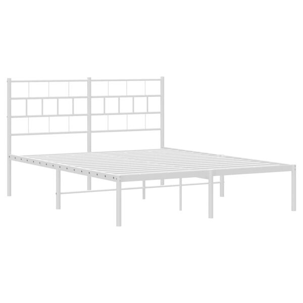 vidaXL Cadre de lit métal sans matelas et tête de lit blanc 140x200 cm