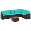 vidaXL Ensemble de canap&eacute; de jardin 8 pcs avec coussins noir r&eacute;sine tress&eacute;e