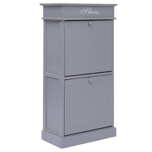 vidaXL Armoire &agrave; chaussures Gris 50 x 28 x 98 cm Bois de Paulownia