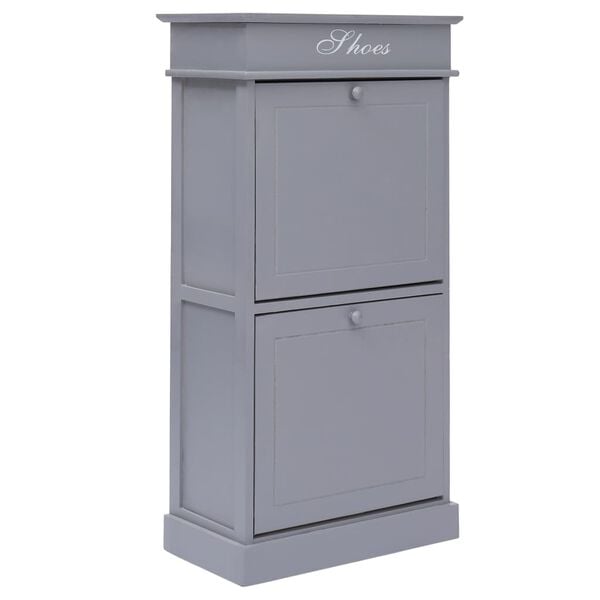 vidaXL Armoire &agrave; chaussures Gris 50 x 28 x 98 cm Bois de Paulownia
