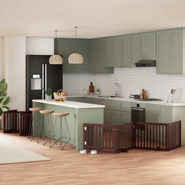 vidaXL Barri&egrave;re pour chien porte pliable 10 panneaux bois de peuplier