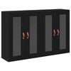 vidaXL Cabinets muraux 2 pc Ch&ecirc;ne noir 69,5 x 34 x 90 cm