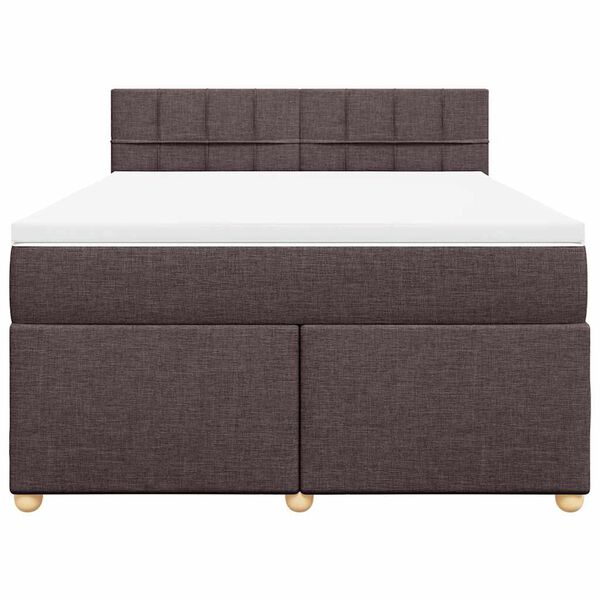 vidaXL Sommier &agrave; lattes de lit avec matelas Marron fonc&eacute; 140x190 cm