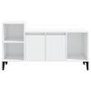 vidaXL Meuble TV Blanc brillant 100x35x55 cm Bois d'ingénierie