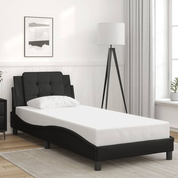 vidaXL Cadre de lit sans matelas Zadar noir 80x200 cm similicuir