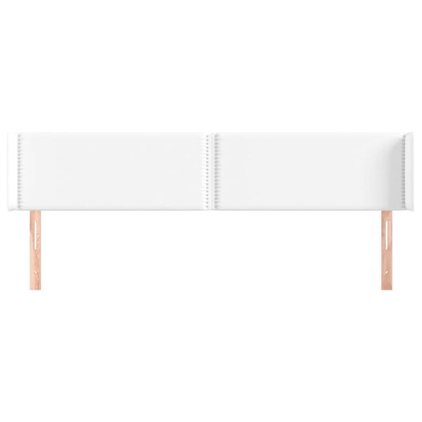 vidaXL T&ecirc;te de lit avec oreilles Blanc 203x16x78/88 cm Similicuir