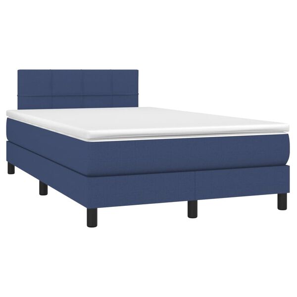 vidaXL Sommier &agrave; lattes de lit avec matelas Bleu 120x200 cm Tissu