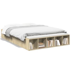 vidaXL Cadre de lit sans matelas ch&ecirc;ne sonoma 120x190 cm