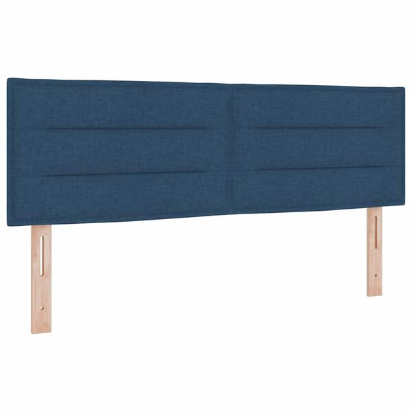 vidaXL Lit &agrave; ressorts avec matelas Bleu 200 x 140 cm Polyester