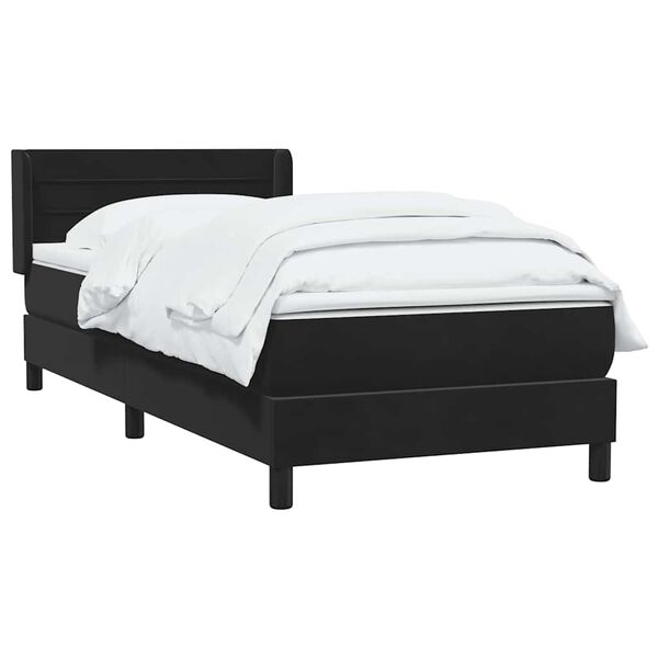 vidaXL Sommier &agrave; lattes de lit avec matelas noir 80x220 cm velours