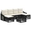 vidaXL Ensemble de canap&eacute; de jardin 7 pc Noir polyrotin