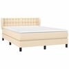 vidaXL Sommier &agrave; lattes de lit avec matelas Cr&egrave;me 140x190 cm Tissu