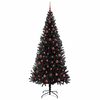 vidaXL Sapin de No&euml;l avec 300 LED avec support Noir 210 cm PVC
