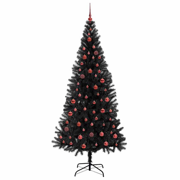 vidaXL Sapin de No&euml;l avec 300 LED avec support Noir 210 cm PVC