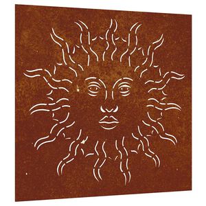 vidaXL D&eacute;coration murale jardin 55x55 cm acier corten design du soleil