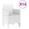 vidaXL Ensemble de salle &agrave; manger pour jardin 15 pcs Blanc Rattan Polt