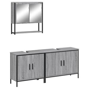 vidaXL Ensemble de meubles de salle de bain 3 pcs Sonoma gris