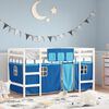 vidaXL Lit mezzanine enfants avec rideaux sans matelas bleu 90x190 cm