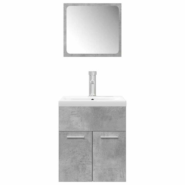 vidaXL Ensemble de meubles de salle de bain 3 pcs gris b&eacute;ton