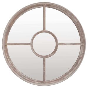 vidaXL Miroir de jardin Sable 40x4 cm Fer Rond utilisation ext&eacute;rieure