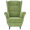 vidaXL Fauteuil à oreilles avec tabouret vert clair velours
