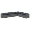 vidaXL Salon de jardin 8 pcs avec coussins R&eacute;sine tress&eacute;e Gris