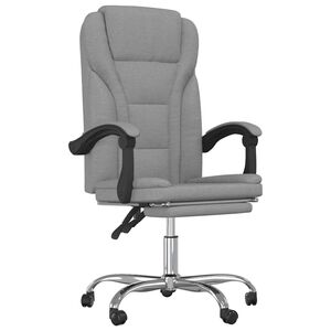 vidaXL Fauteuil inclinable de bureau gris clair tissu