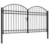 vidaXL Portillon double porte avec dessus arqu&eacute; Acier 300x175 cm Noir