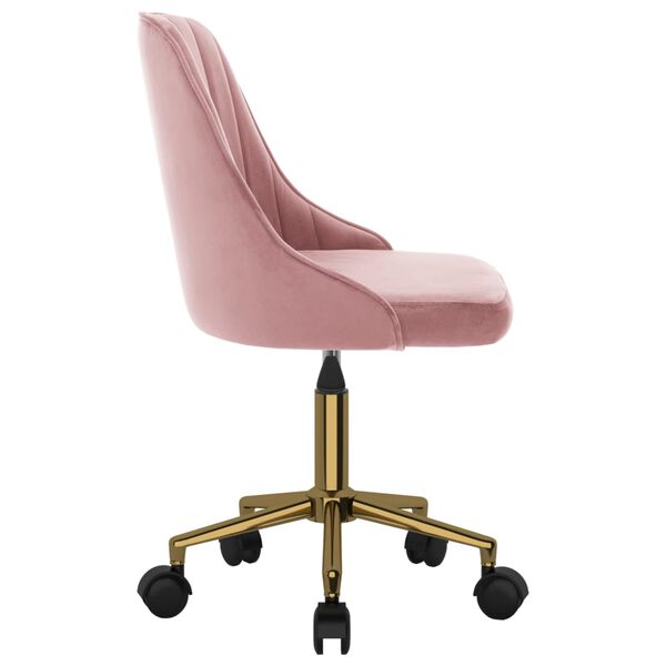 vidaXL Chaise pivotante de salle &agrave; manger Rose Velours