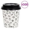 vidaXL Tasses &agrave; caf&eacute; en papier et couvercles 200 ml 500 pcs Blanc/noir