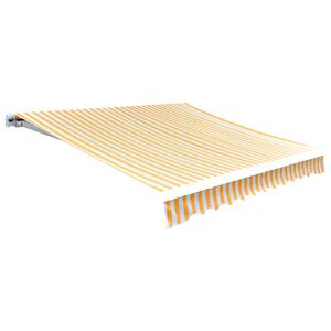 vidaXL Tissu de remplacement pour auvent jaune et blanc 280x245 cm polyester