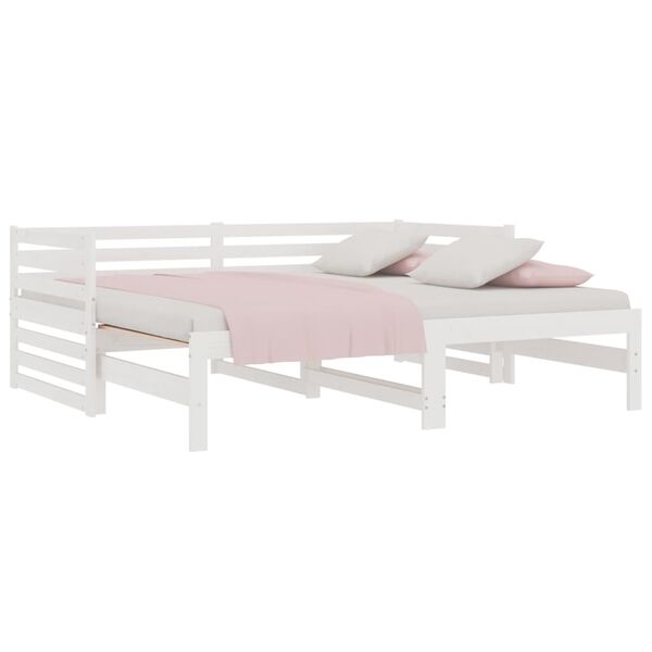 vidaXL Lit coulissant sans matelas blanc 2x(80x200)cm