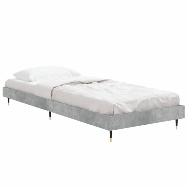 vidaXL Cadre de lit sans matelas gris béton 75x190 cm