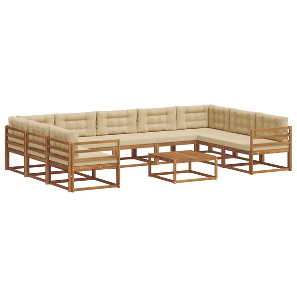 vidaXL Ensemble de canap&eacute;s d'ext&eacute;rieur 10 pcs Naturel et Beige