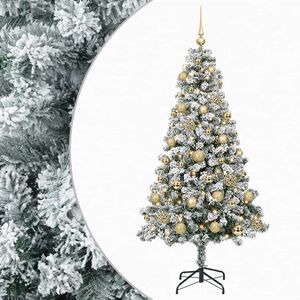 vidaXL Arbre de No&euml;l Artificiel avec Boule 120 cm 150 LED Blanc chaud