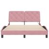 vidaXL Cadre de lit avec LED sans matelas rose 120x200 cm velours