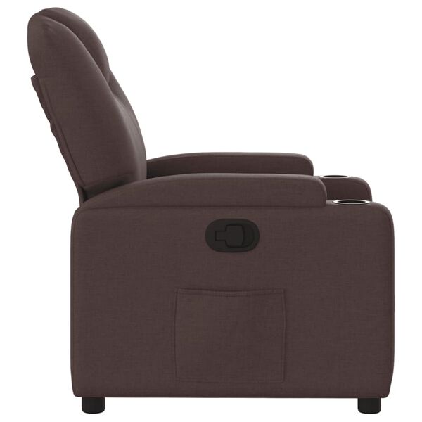 vidaXL Fauteuil inclinable Marron fonc&eacute; Tissu