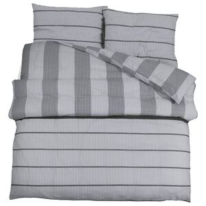 vidaXL Ensemble de housse de couette Gris 225x220 cm Coton