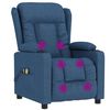 vidaXL Fauteuil &eacute;lectrique de massage Bleu Tissu