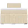 vidaXL Sommier &agrave; lattes de lit avec matelas Cr&egrave;me 120x200 cm Tissu