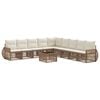 vidaXL Ensemble de canap&eacute; de jardin 10 pc Beige et blanc cr&egrave;me